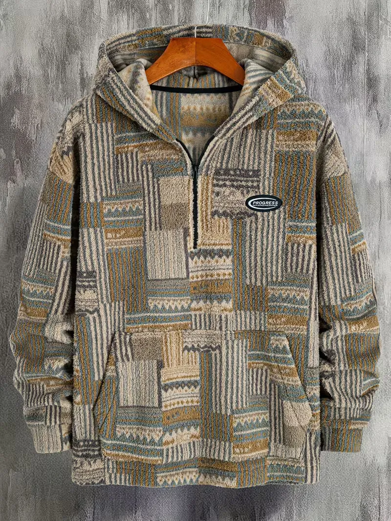 Silvain – Bedrucktes Kapuzen Sweatshirt Mit Reißverschluss