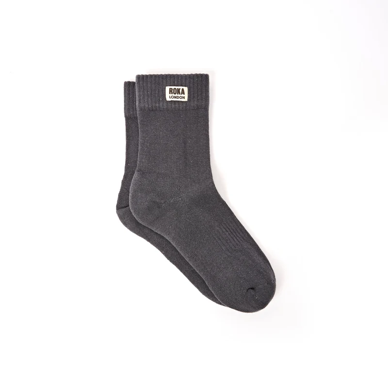 ROKA Wimbledon Bio-Baumwollsocken | Verwaschenes Schwarz