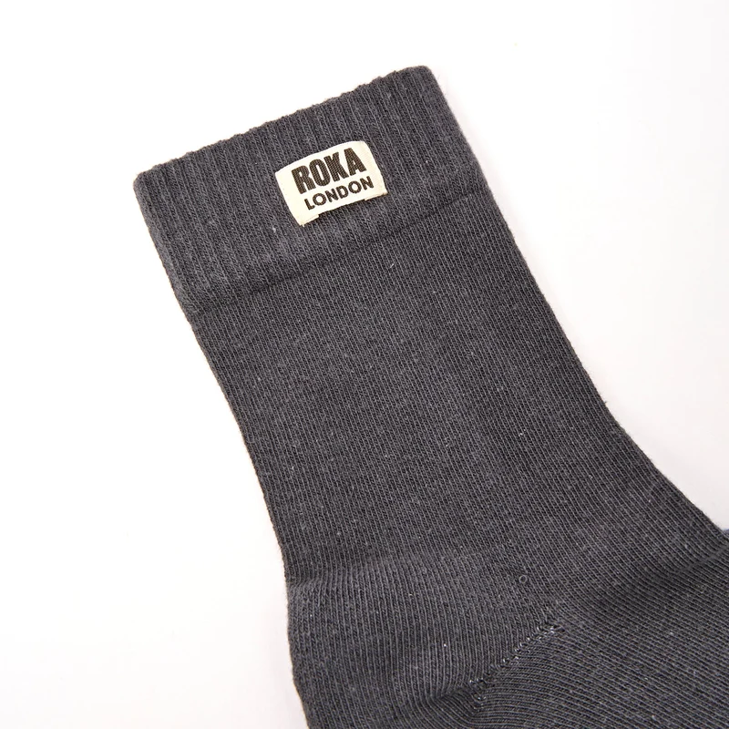 ROKA Wimbledon Bio-Baumwollsocken | Verwaschenes Schwarz