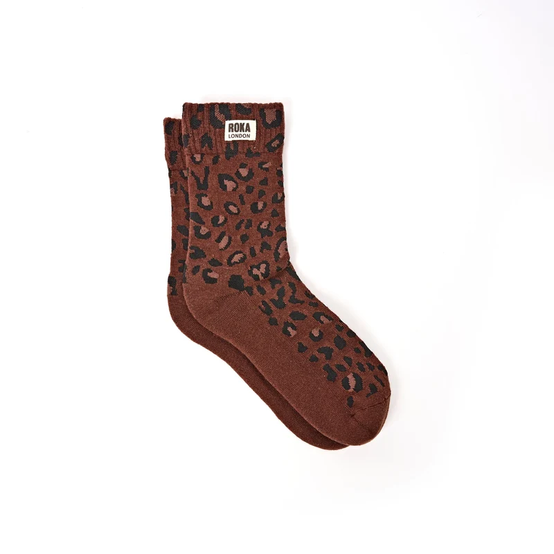 ROKA Wimbledon Bio-Baumwollsocken | Mini-Leopardenmuster
