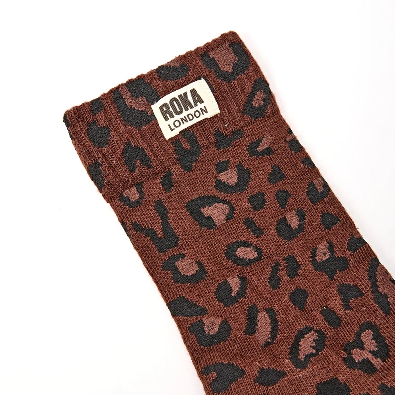 ROKA Wimbledon Bio-Baumwollsocken | Mini-Leopardenmuster
