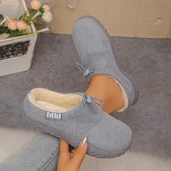 Damilya - Slip On Schuhe Aus Kunstwildleder Mit Fleecefutter Und Kordelzug