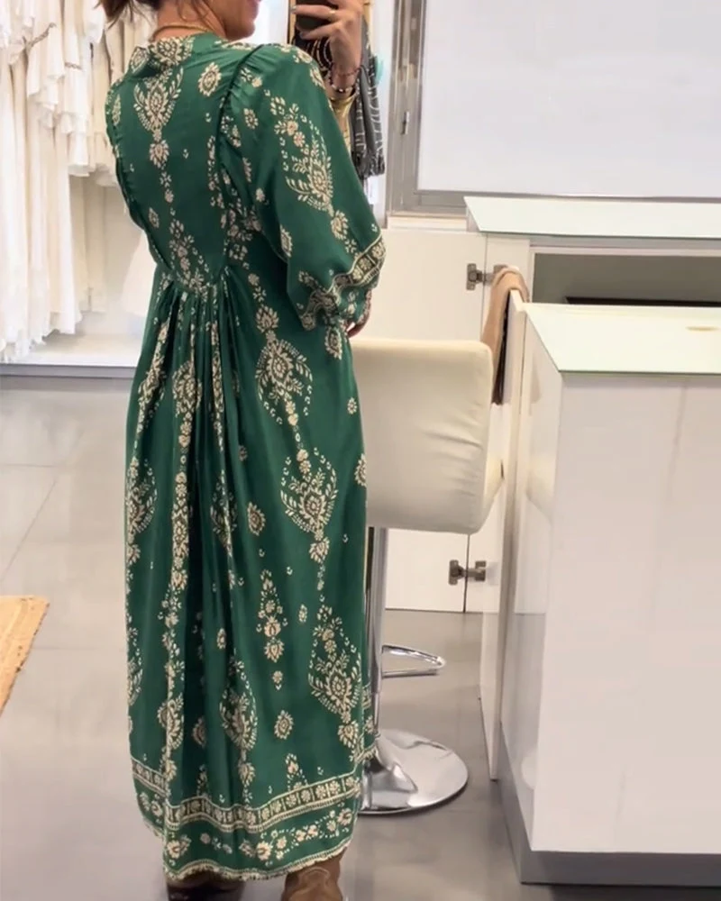 Zonia – Lässiges Bedrucktes Kleid Mit Taschen