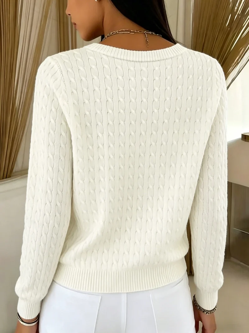 Kitija – Strickjacke im Zopfmuster Mit Knöpfen