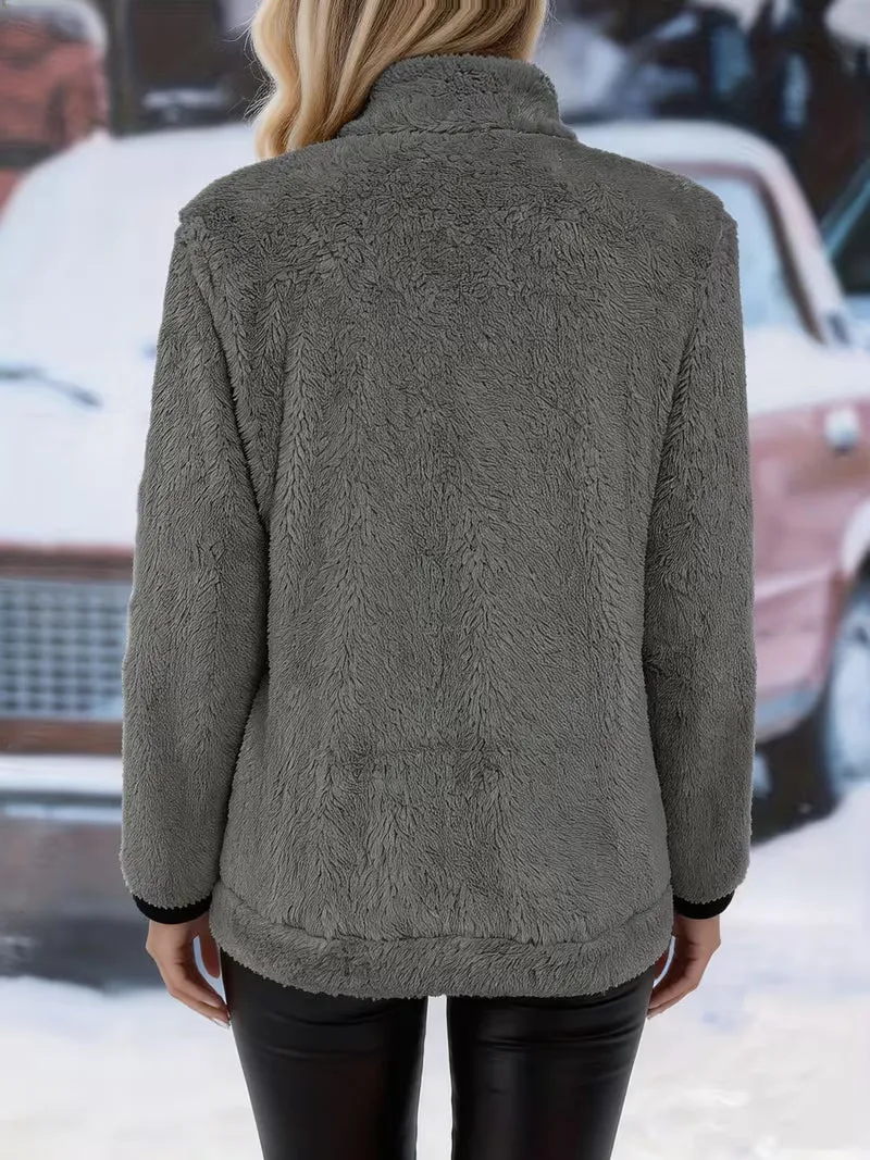 Galiena – Fuzzy-jacke MIT Langen Ärmeln Und Reißverschluss
