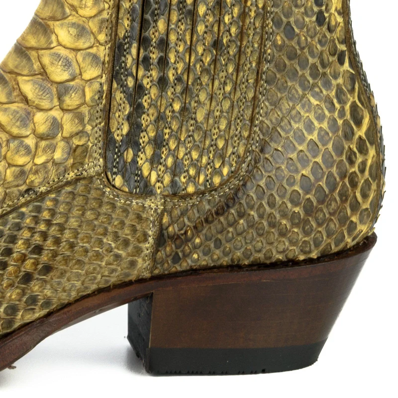 Urban Stiefeletten Damen 2496 Exotisches Leder Dunkelgelb