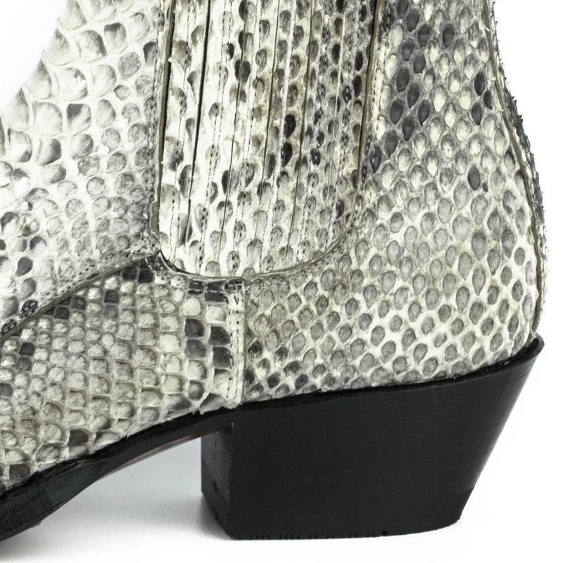 Damen Urban Stiefeletten 2496 Exotisches Leder Weiß