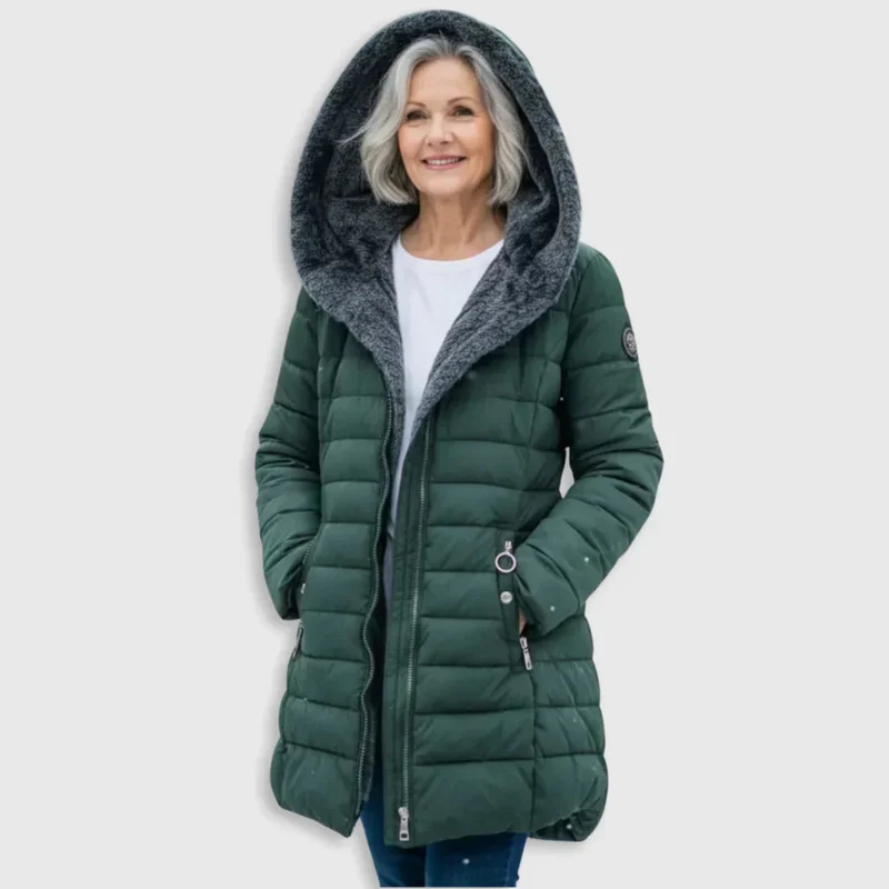 Luania – Langer Daunenmantel Mit Kapuze Und Taschen