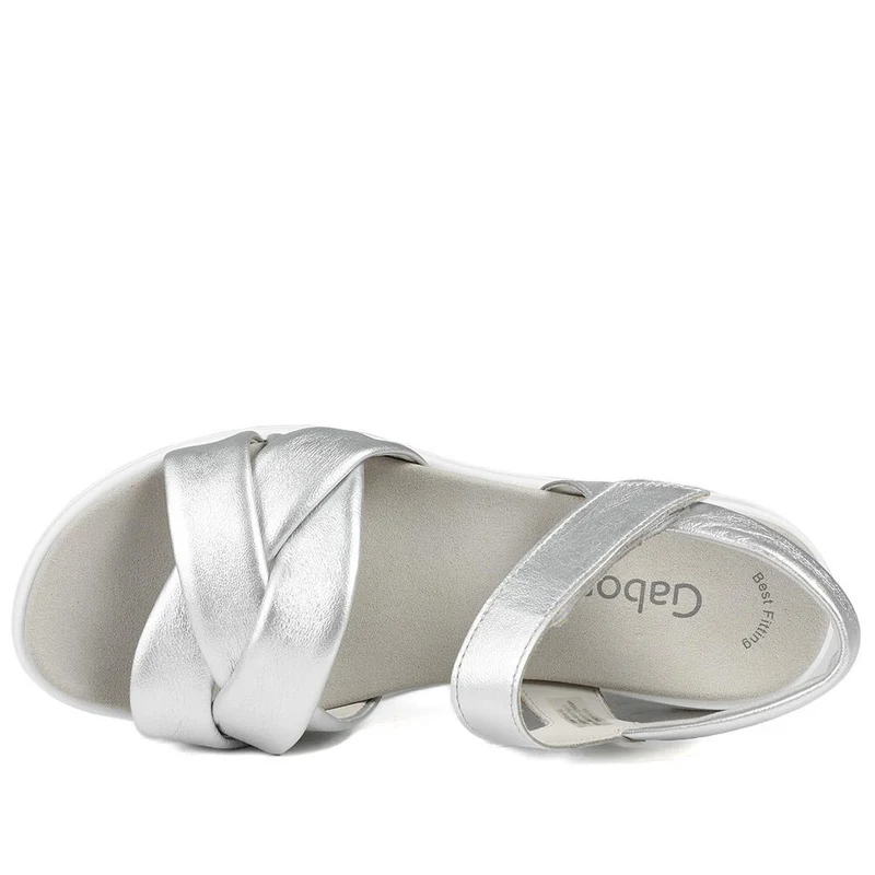 Gabor Adjustable Leather Sandals - GAB43010 / 328 671 - Silver