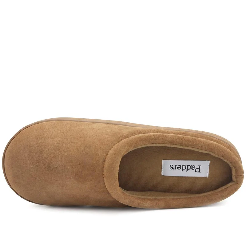 Luxury Leather Mule Slippers - QING44009 / 330 339 - Tan