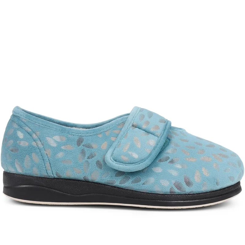 Extra-Wide Fit Slippers - AMINA / 323 506 - Teal