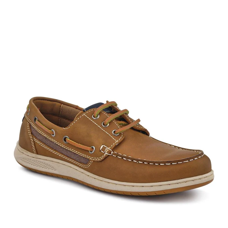 Leather Lace-Up Boat Shoes - SHAFI41001 / 327 096