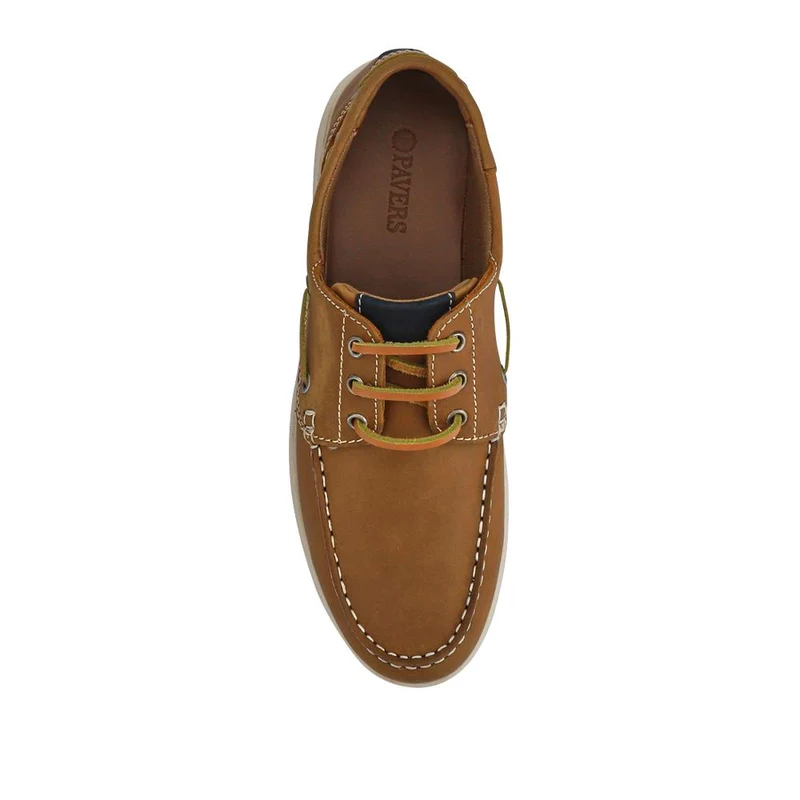 Leather Lace-Up Boat Shoes - SHAFI41001 / 327 096 - Brown