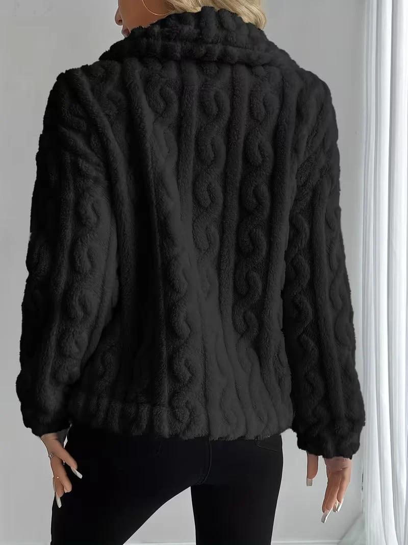 Losina – Teddyjacke MIT Zopfmuster Und Flauschigem Futter