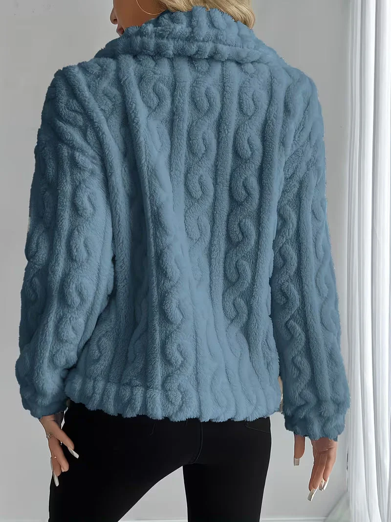 Losina – Teddyjacke MIT Zopfmuster Und Flauschigem Futter