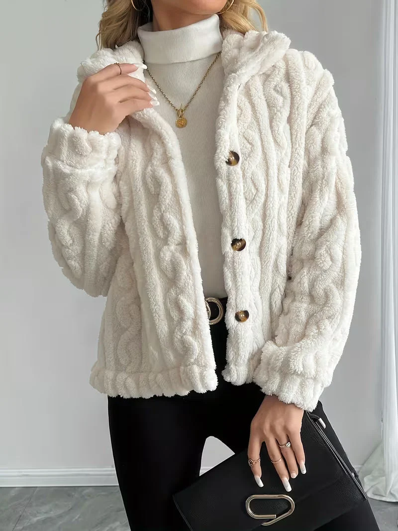 Losina – Teddyjacke MIT Zopfmuster Und Flauschigem Futter