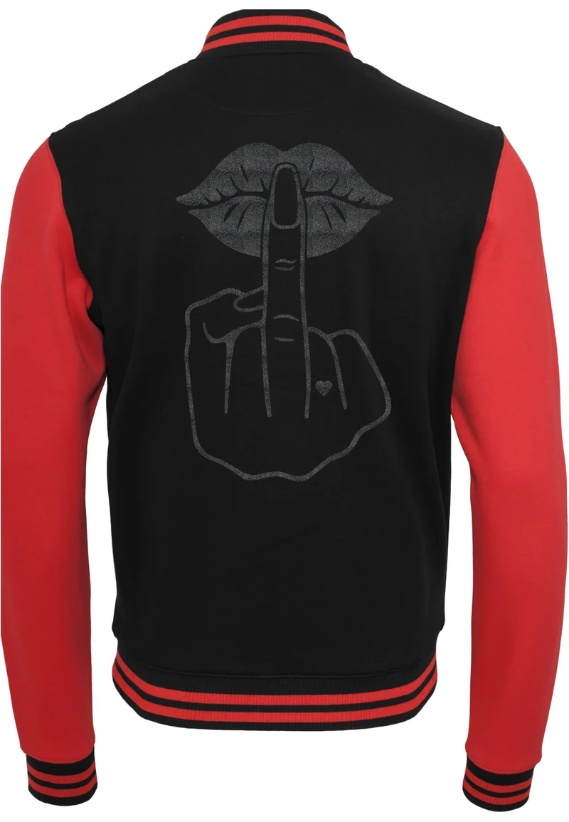Collage Jacke - Lippen Lips Mittelfinger