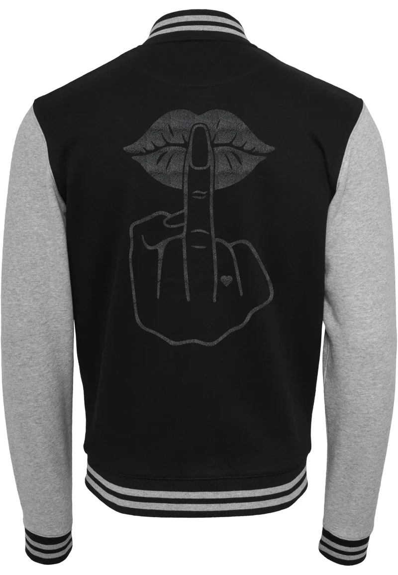 Collage Jacke - Lippen Lips Mittelfinger