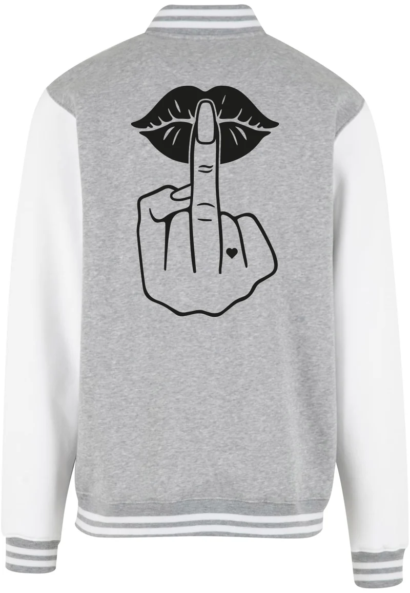 Collage Jacke - Lippen Lips Mittelfinger