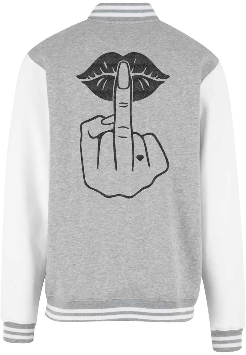 Collage Jacke - Lippen Lips Mittelfinger