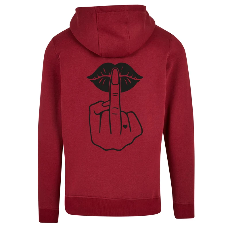 ZIP Hoodie - Lippen Lips Mittelfinger