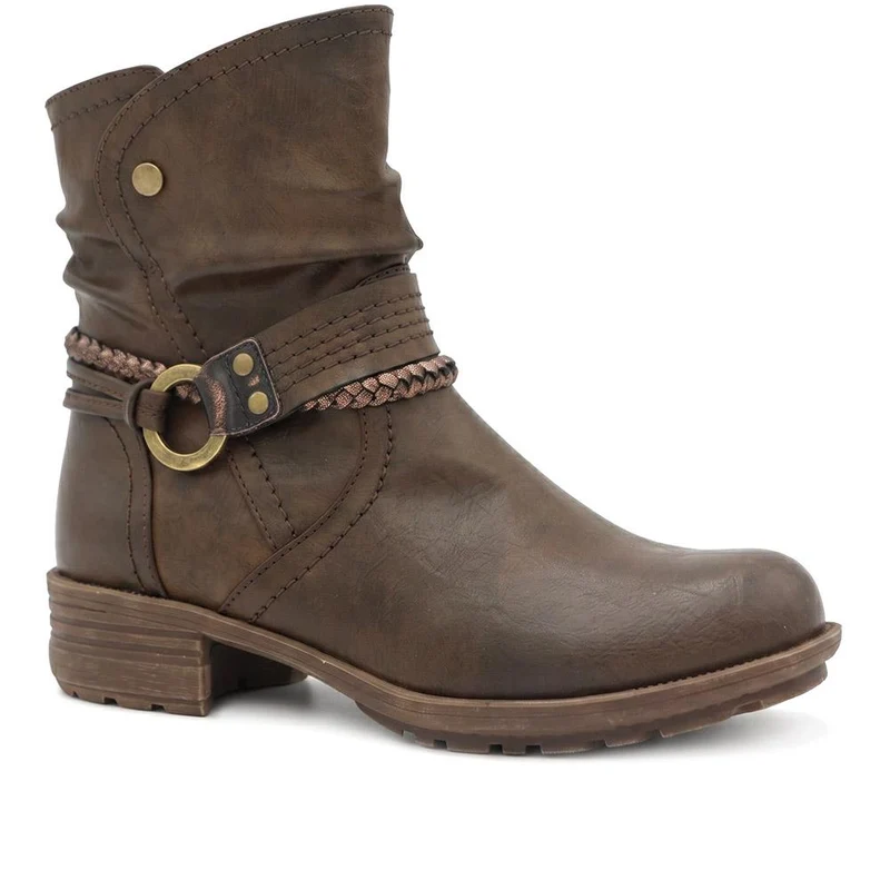 Buckle Detail Zip Fasten Ankle Boots - WOIL44048 / 329 800