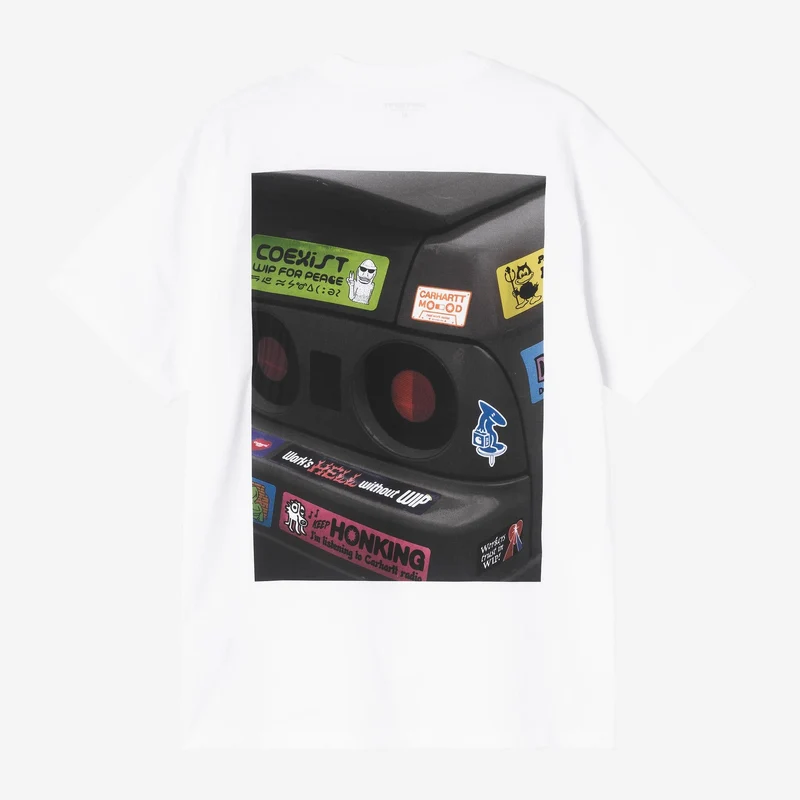 Carhartt WIP Herren-T-Shirt mit Autoscooter-Motiv | Weiß