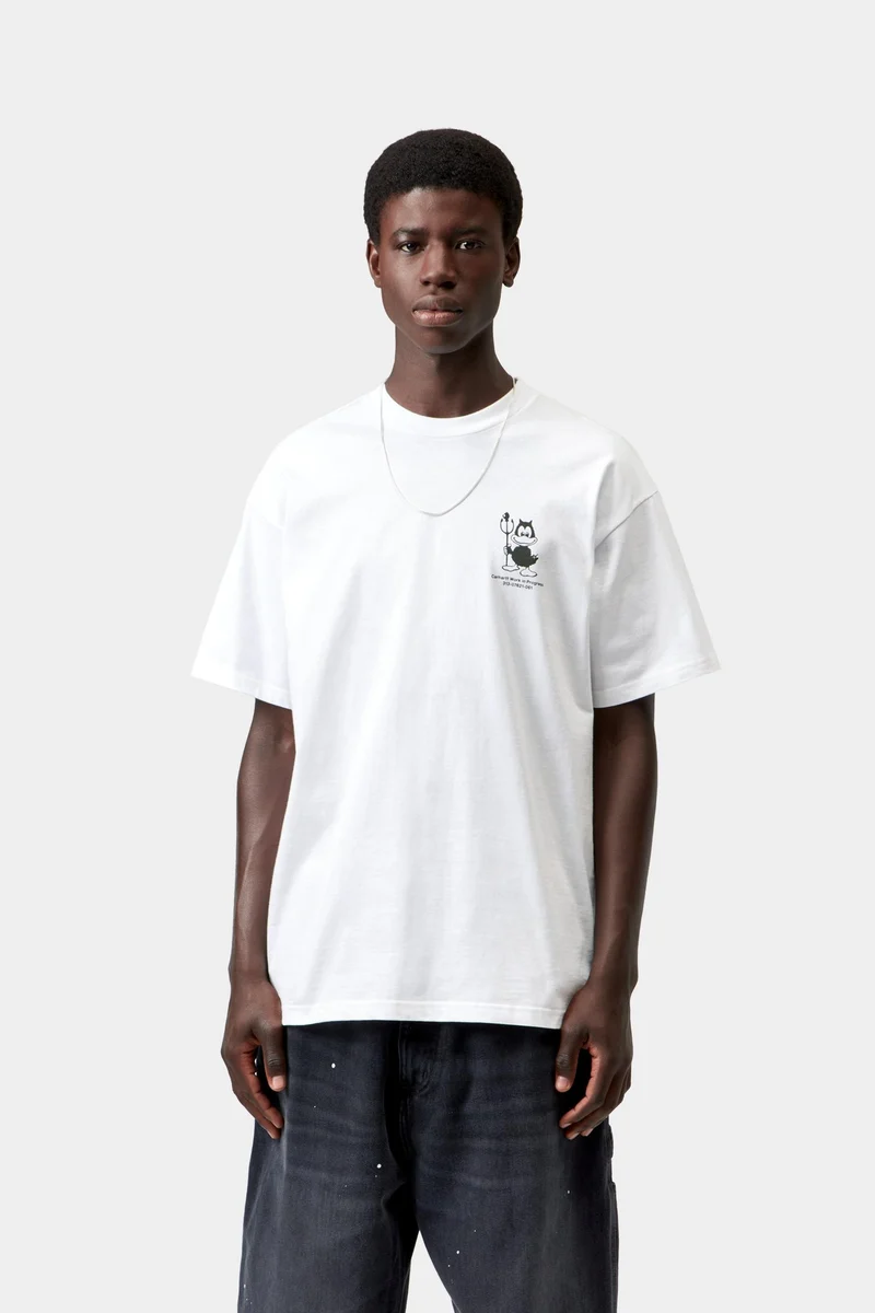 Carhartt WIP Herren-T-Shirt mit Autoscooter-Motiv | Weiß