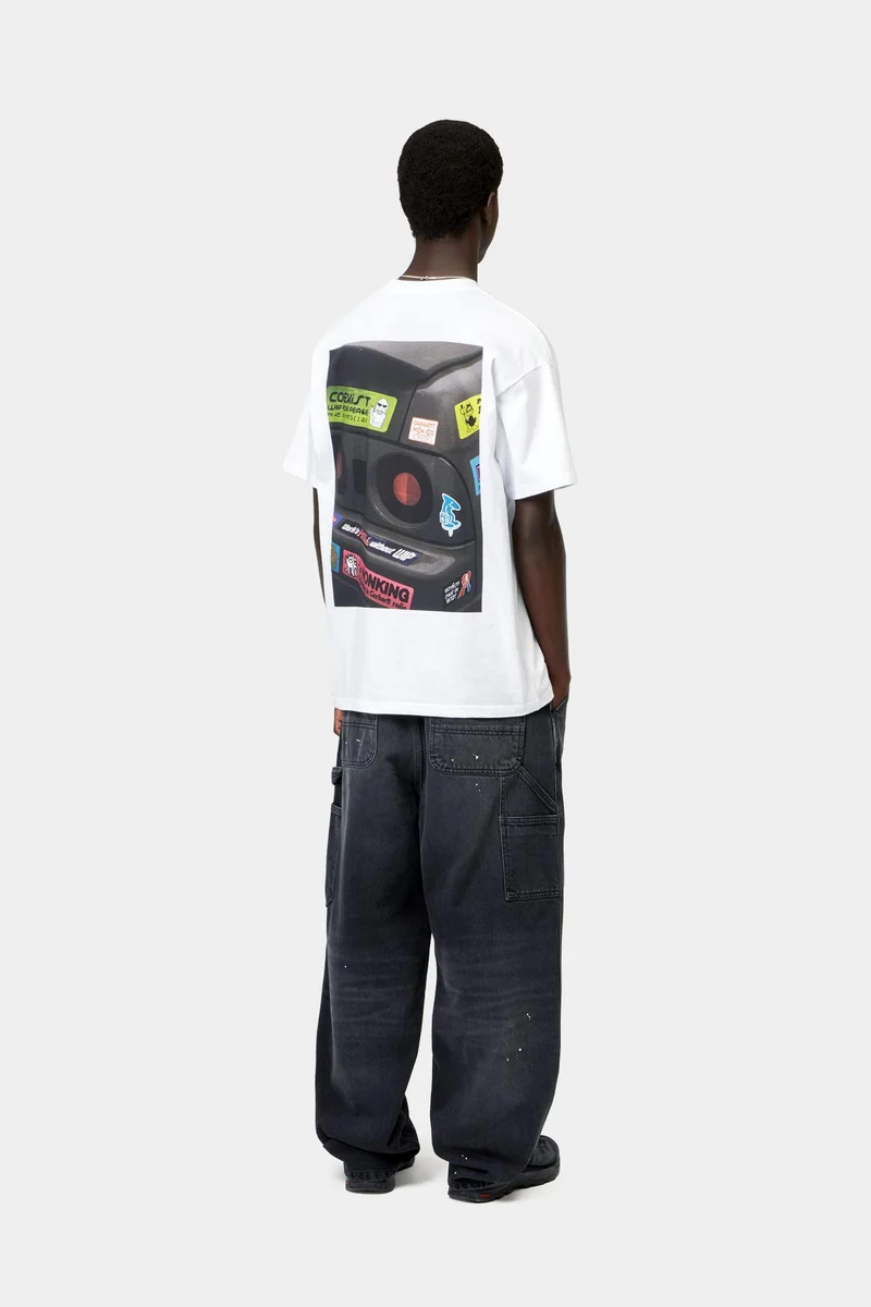 Carhartt WIP Herren-T-Shirt mit Autoscooter-Motiv | Weiß