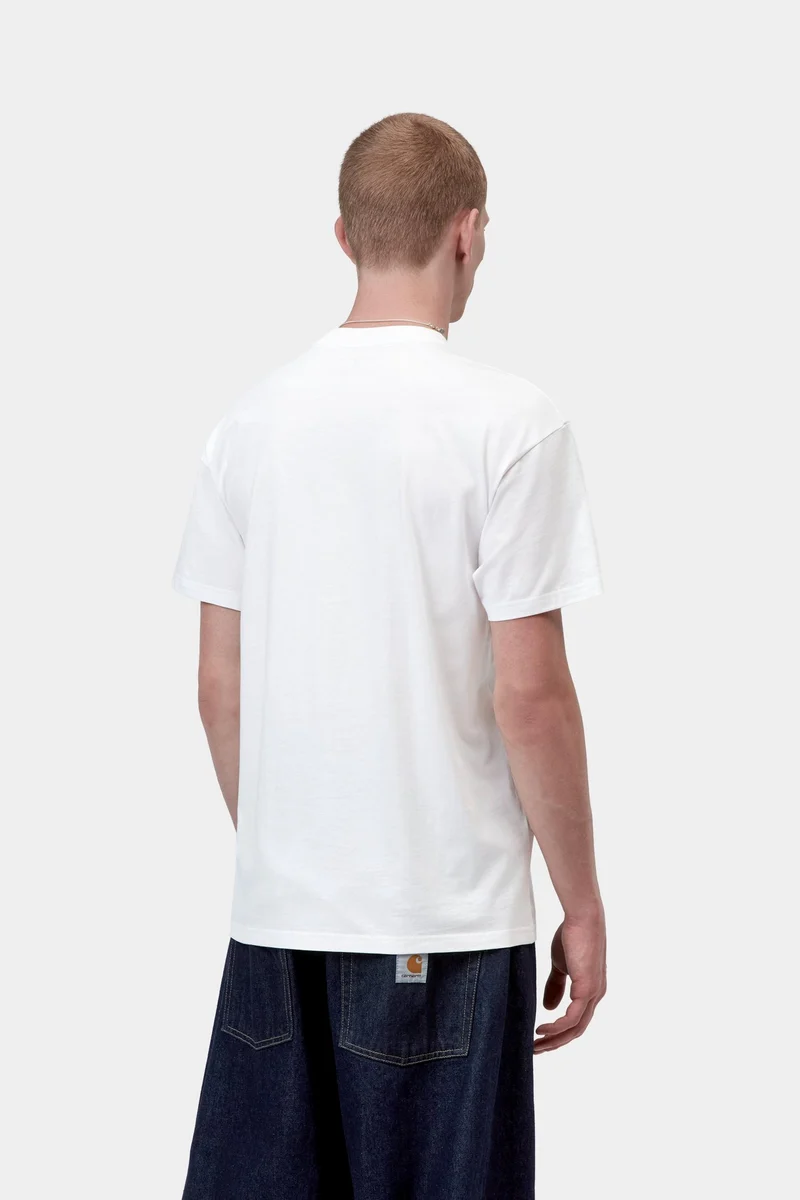 Carhartt WIP Herren-T-Shirt mit Autoaufklebern | Weiß