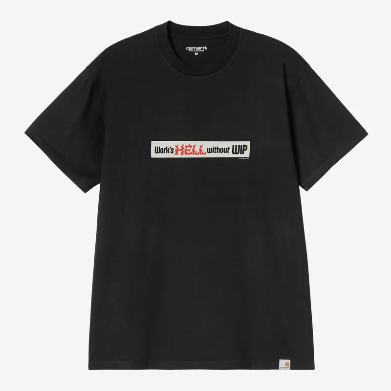 Carhartt WIP Herren-T-Shirt mit Autoaufklebern | Schwarz