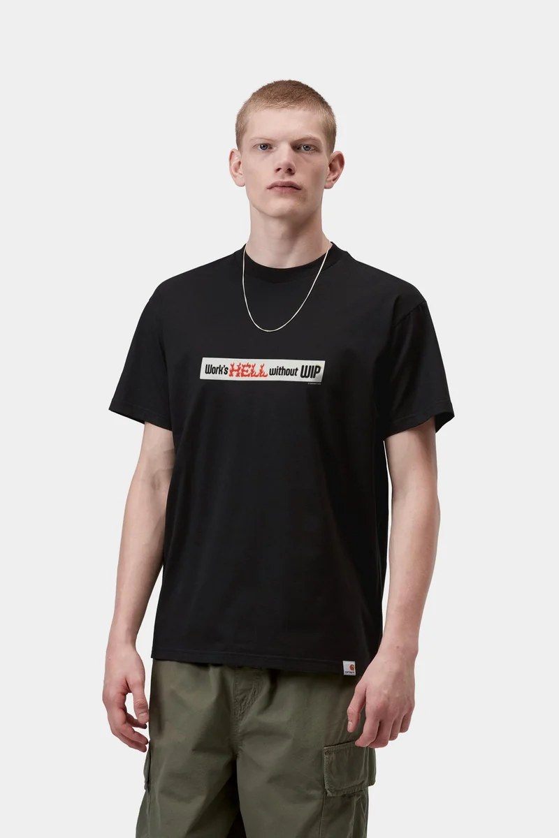 Carhartt WIP Herren-T-Shirt mit Autoaufklebern | Schwarz