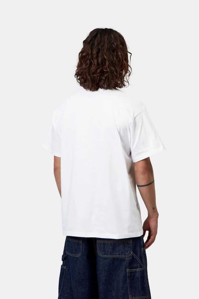 Carhartt WIP Herren-T-Shirt mit Aufdruck „Imbiss am Straßenrand“ | Weiß
