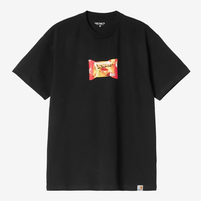 Carhartt WIP Herren-T-Shirt mit Aufdruck „Imbiss am Straßenrand“ | Schwarz