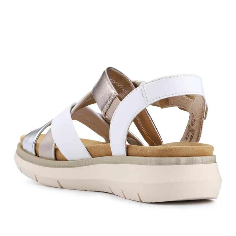 Buckle-Fastened Leather Sandals - DRS41509 / 327 088 - White Multi