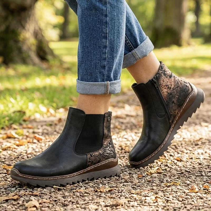 Slip On Elasticated Ankle Boots - LECHE44014 / 329 974 - Black