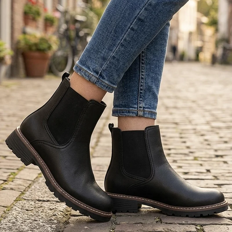 Warm Lined Chelsea Boots - WBINS44064 / 329 984 - Black
