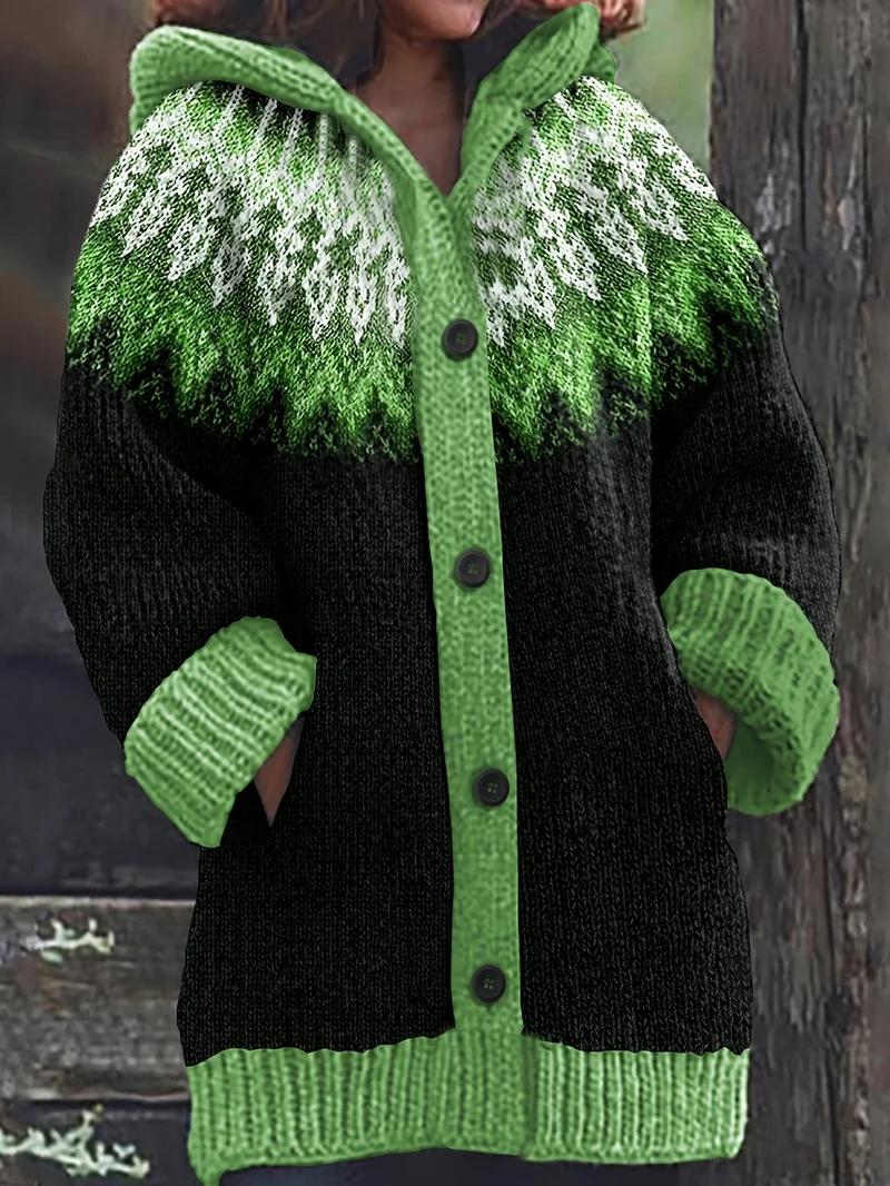 Gulnur - Eleganter Winter Pullover Mit Kapuze Und Langen Ärmeln