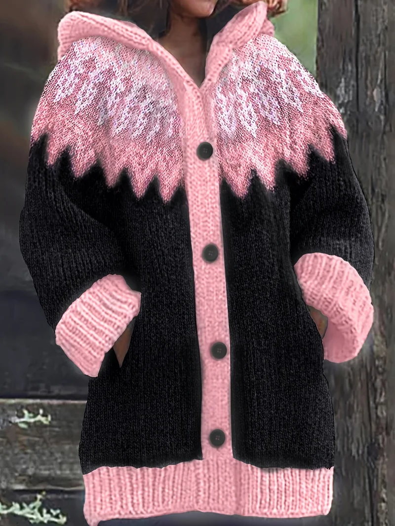Gulnur - Eleganter Winter Pullover Mit Kapuze Und Langen Ärmeln