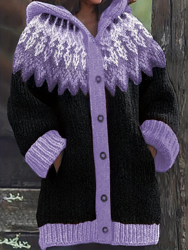 Gulnur - Eleganter Winter Pullover Mit Kapuze Und Langen Ärmeln