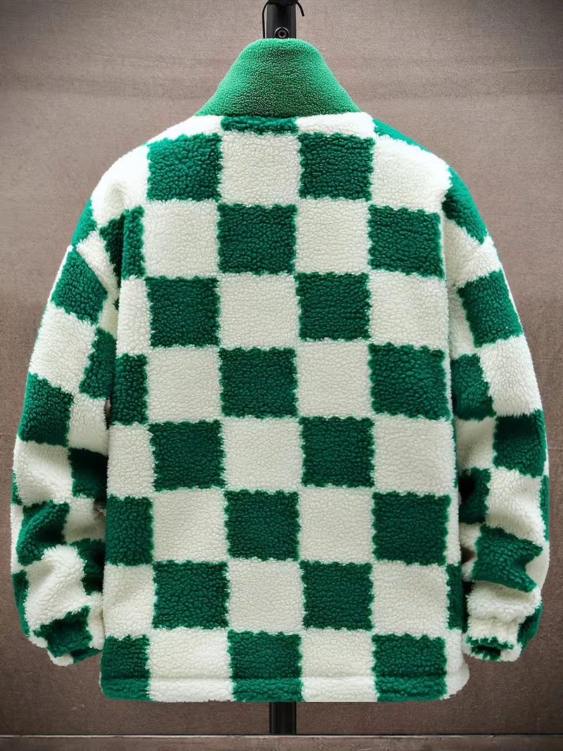 Melany – Karierte Fleecejacke mit Kapuze Und Reißverschluss