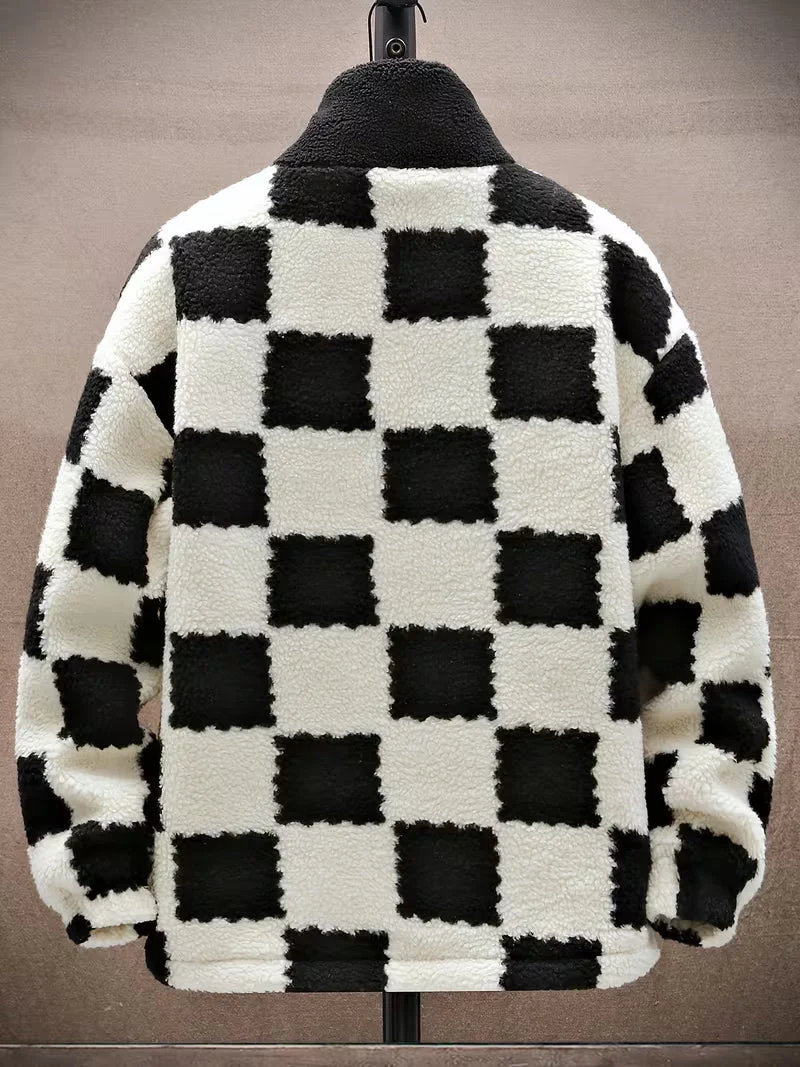 Melany – Karierte Fleecejacke mit Kapuze Und Reißverschluss