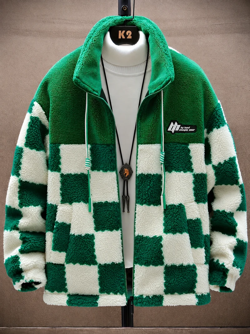 Melany – Karierte Fleecejacke mit Kapuze Und Reißverschluss