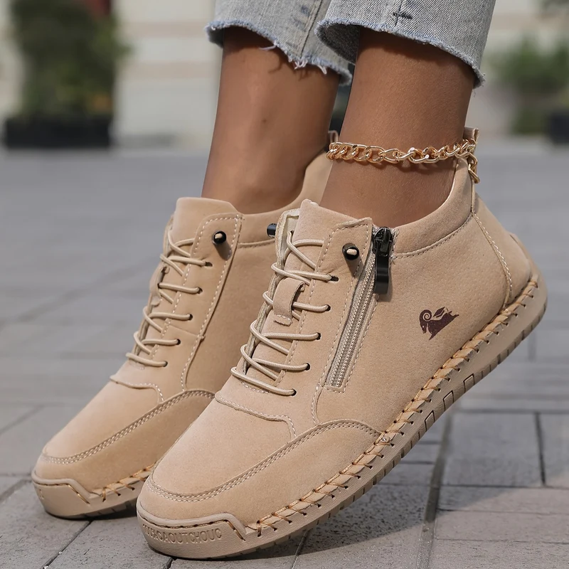 Schreiner – Turnschuh mit Schnürung Und Reißverschluss Sowie Kontrastnähten