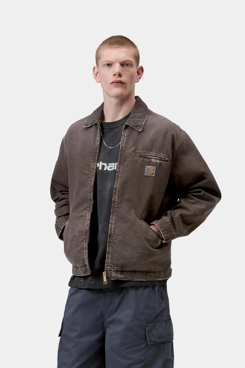 Carhartt WIP Herren OG Detroit Jacke | Tabak-Destroying-Waschanlage