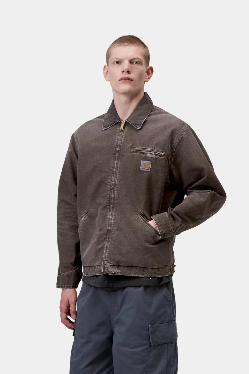 Carhartt WIP Herren OG Detroit Jacke | Tabak-Destroying-Waschanlage