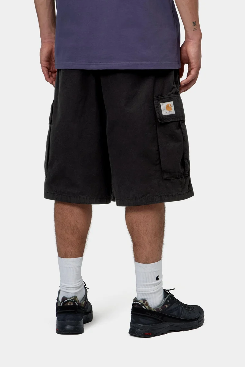 Carhartt WIP Mandler Cargo-Shorts für Herren | Schwarz, stückgefärbt