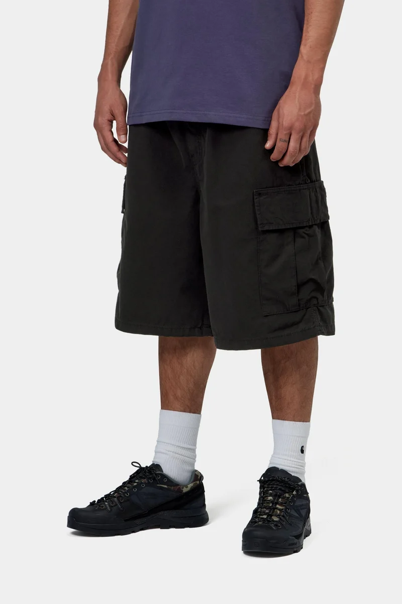 Carhartt WIP Mandler Cargo-Shorts für Herren | Schwarz, stückgefärbt