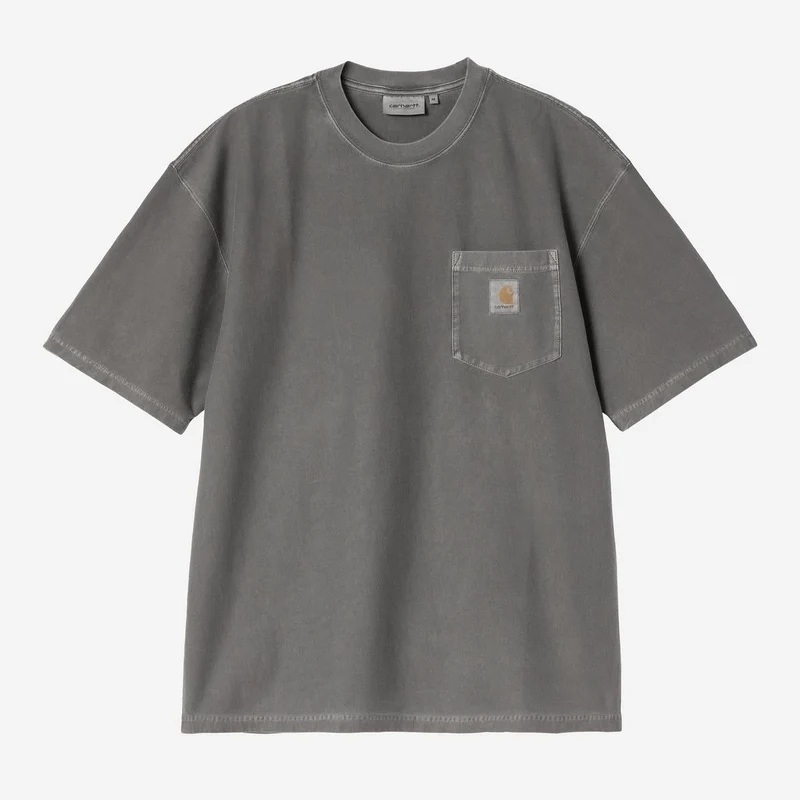 Carhartt WIP Herren-T-Shirt mit lockerer Passform und Brusttasche | Schwarz, stückgefärbt