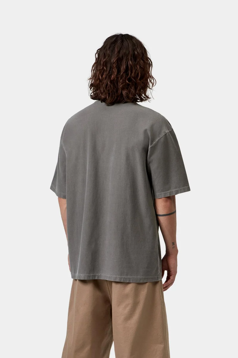 Carhartt WIP Herren-T-Shirt mit lockerer Passform und Brusttasche | Schwarz, stückgefärbt